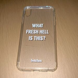 iPhone X/XS MAX clear case w text w/ cable
